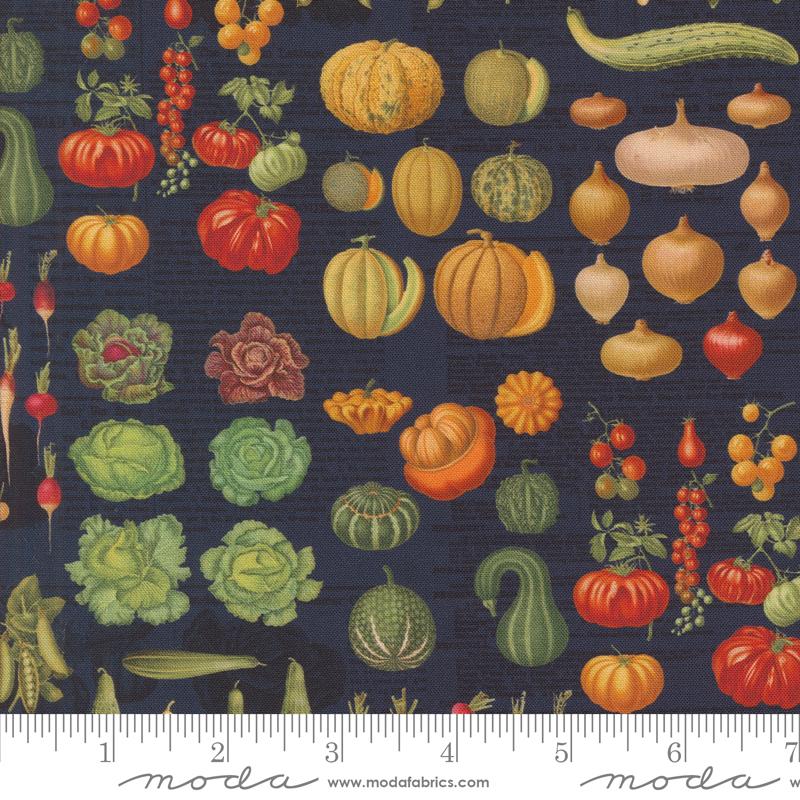 Farm And Garden Harvest - Indigo - Quilt Fabric
