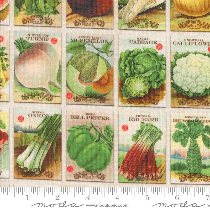 Farm And Garden Seeds - Milk - Quilt Fabric