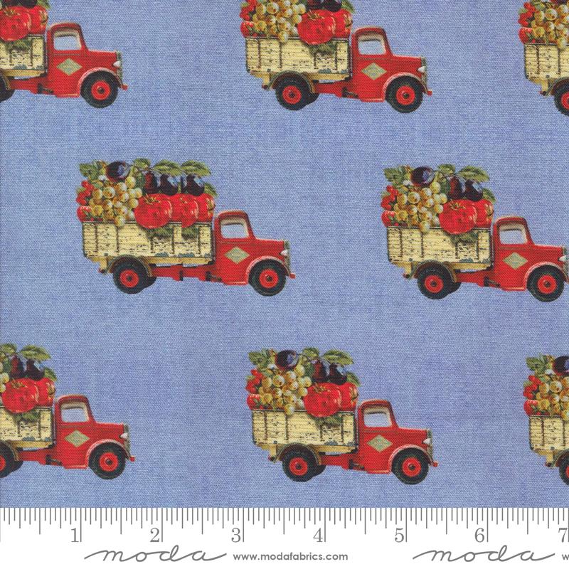Farm And Garden Truck - Sky - Quilt Fabric