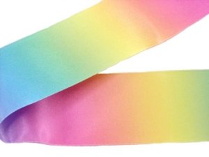 Printed Fancy Blanket Binding Rainbow, different perspective #1, zoomed in. Select this picture to zoom back out.