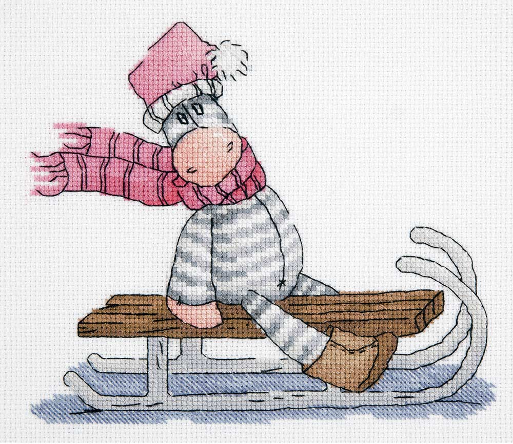 Sledding - Cross Stitch Kit