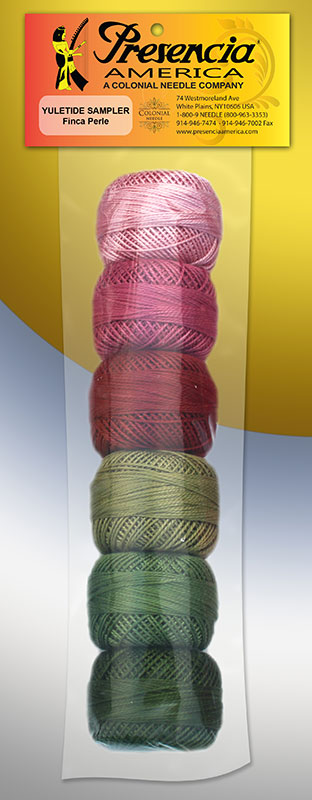 Yuletide Perle Cotton Thread SZ03 Sampler Pack, zoomed in. Select this picture to zoom back out.