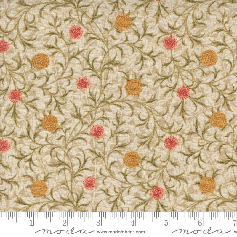 Morris Manor Flowers - Porcelain - Quilt Fabric