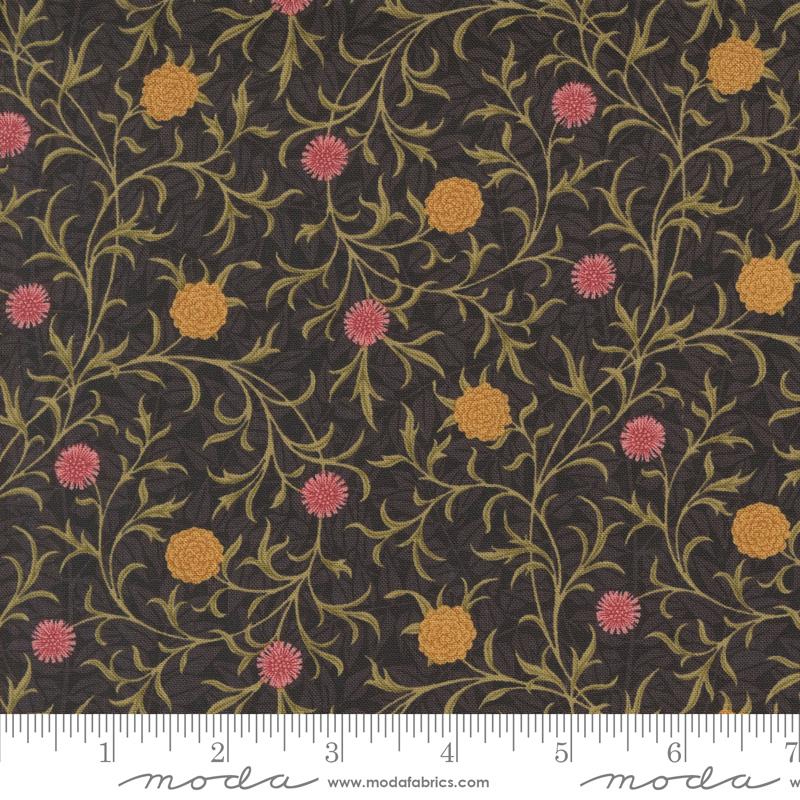 Morris Manor Flowers - Ebony - Quilt Fabric