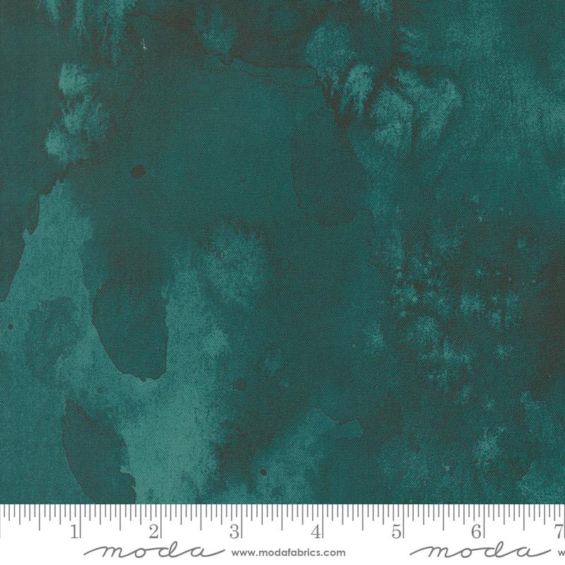 Fleur The Love Flow Dark Teal - Quilt Fabric, zoomed in. Select this picture to zoom back out.