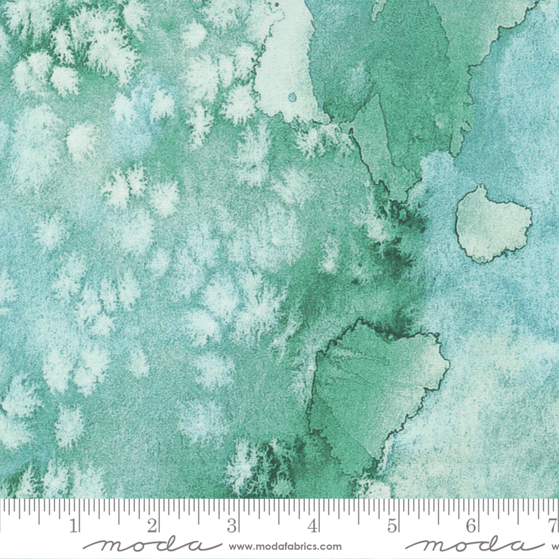 Eufloria Jade - Basics Background Watercolor - Quilt Fabric