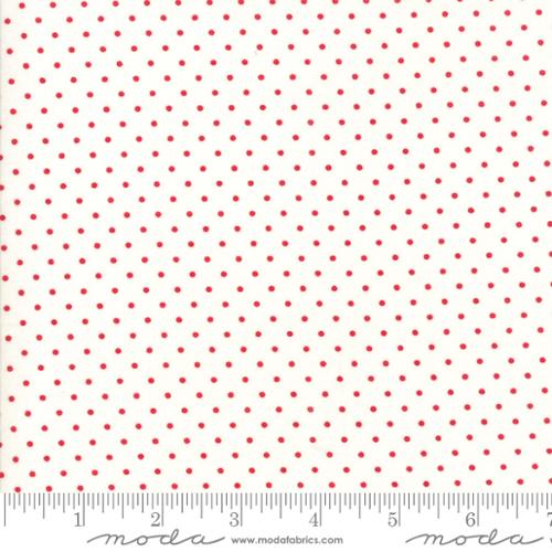 Essential Dots White Red - Quilt Fabric