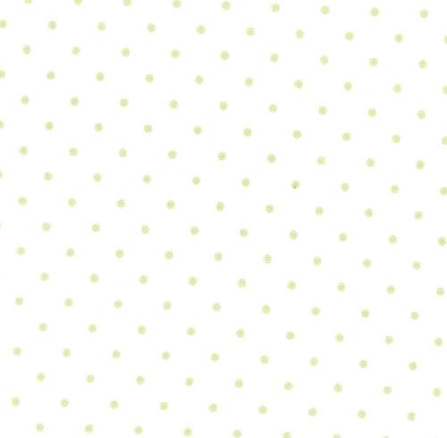 Essential Dots White Spring Green - Quilt Fabric