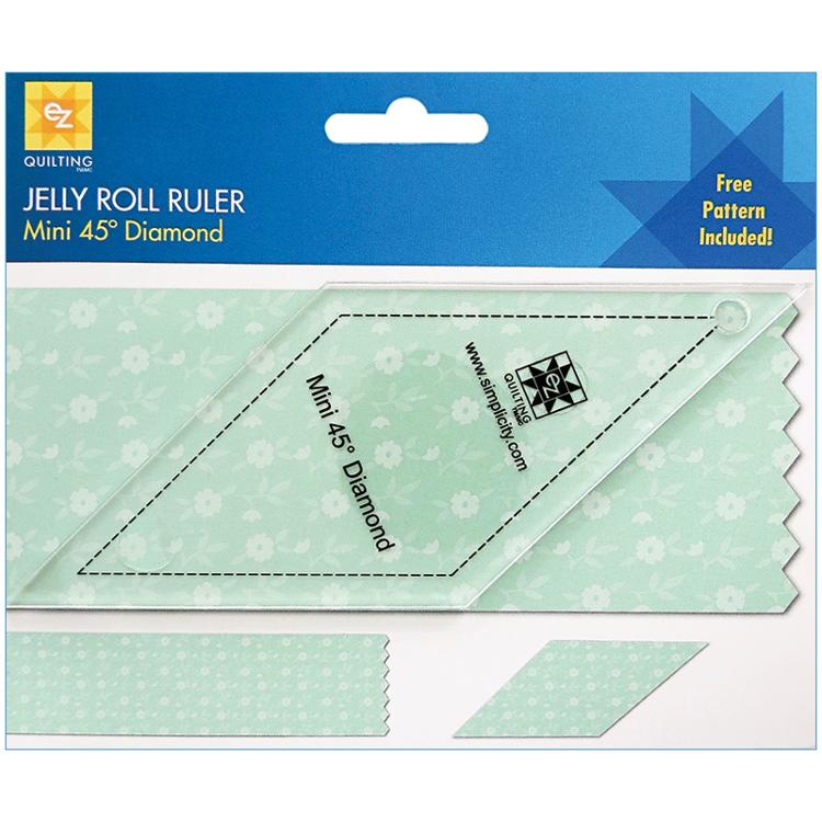 Mini 45-degree Diamond Jelly Roll Quilting Ruler