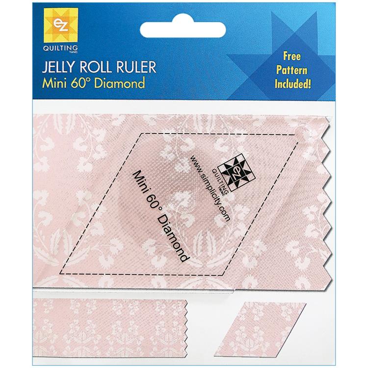 Mini 60-degree Diamond Jelly Roll Quilting Ruler