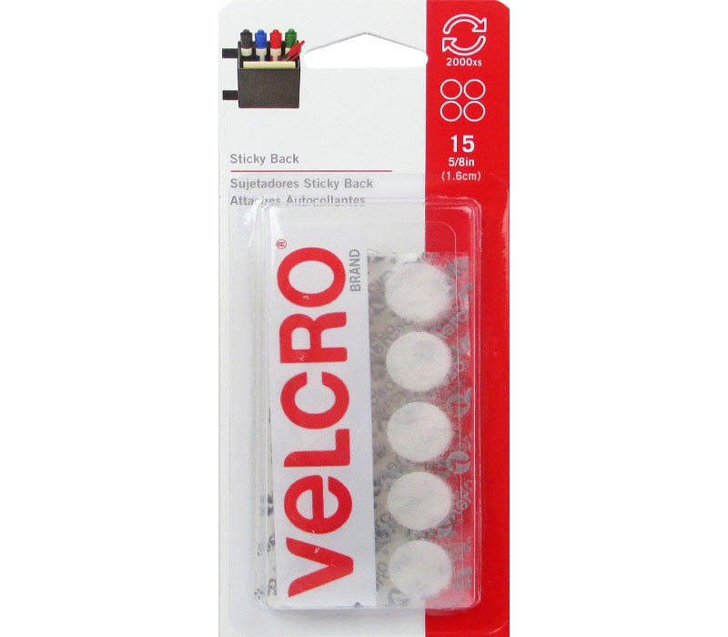 Sticky Back 5/8" Coin White