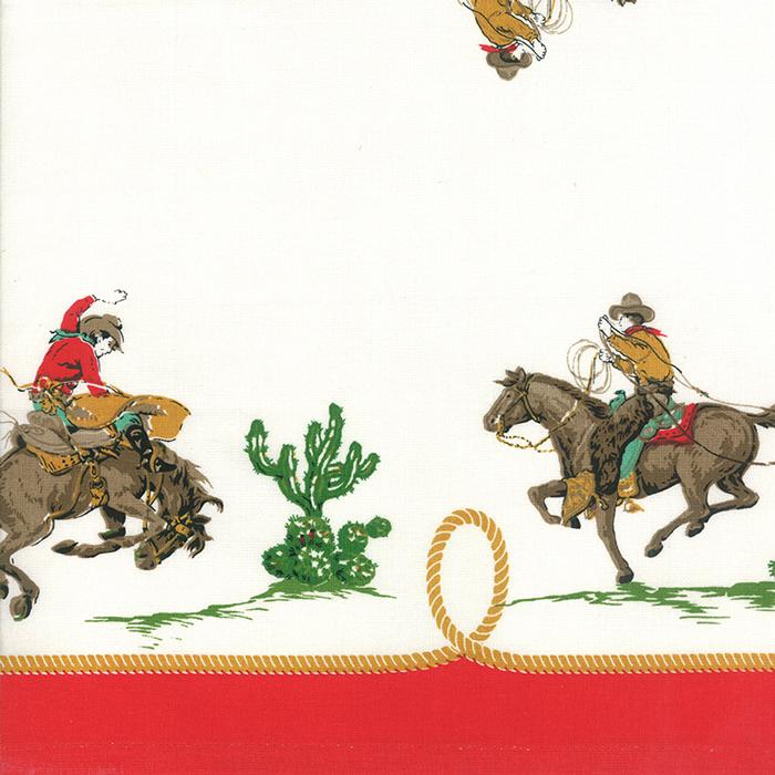 16" Toweling Cowboys Red - Quilt Fabric