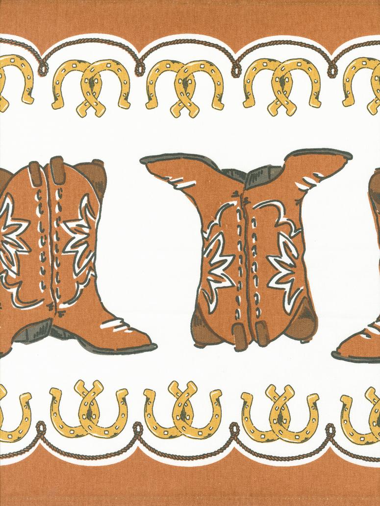 16" Classic Retro - Cowboy Boots - Quilt Fabric