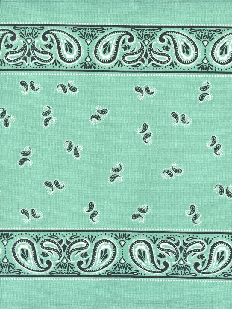 16" Classic Retro - Aqua Bandana - Quilt Fabric