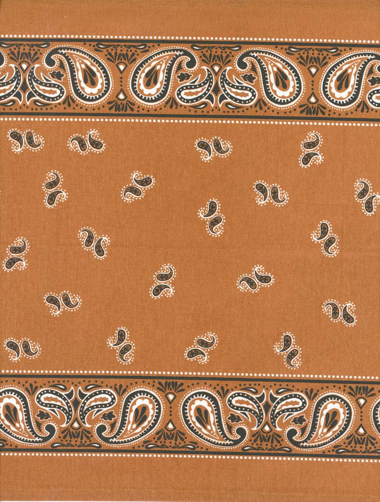 16" Classic Retro - Rust Bandana - Quilt Fabric