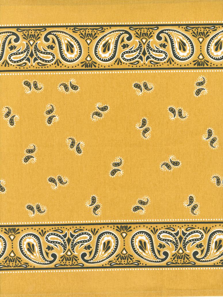 16" Classic Retro - Gold Bandana - Quilt Fabric