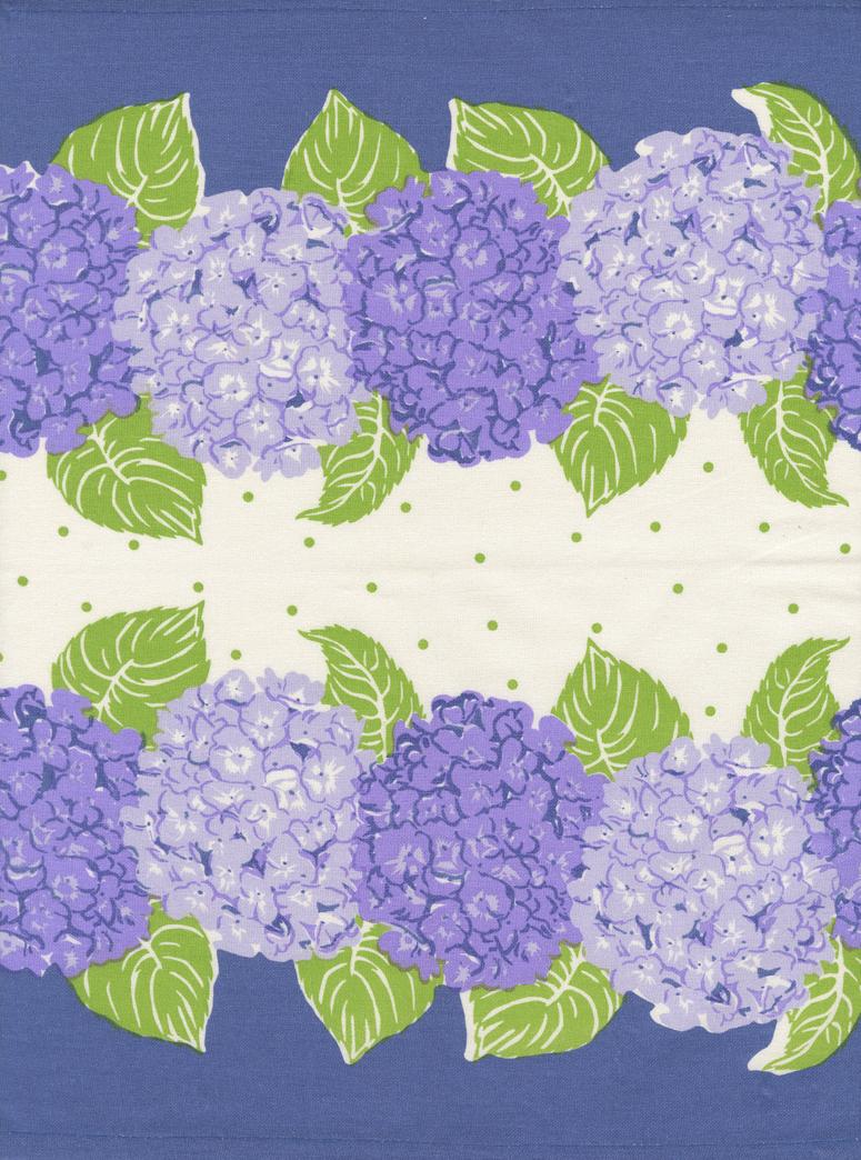 16" Classic Retro Toweling Floral Hydrangea-Quilt Fabric