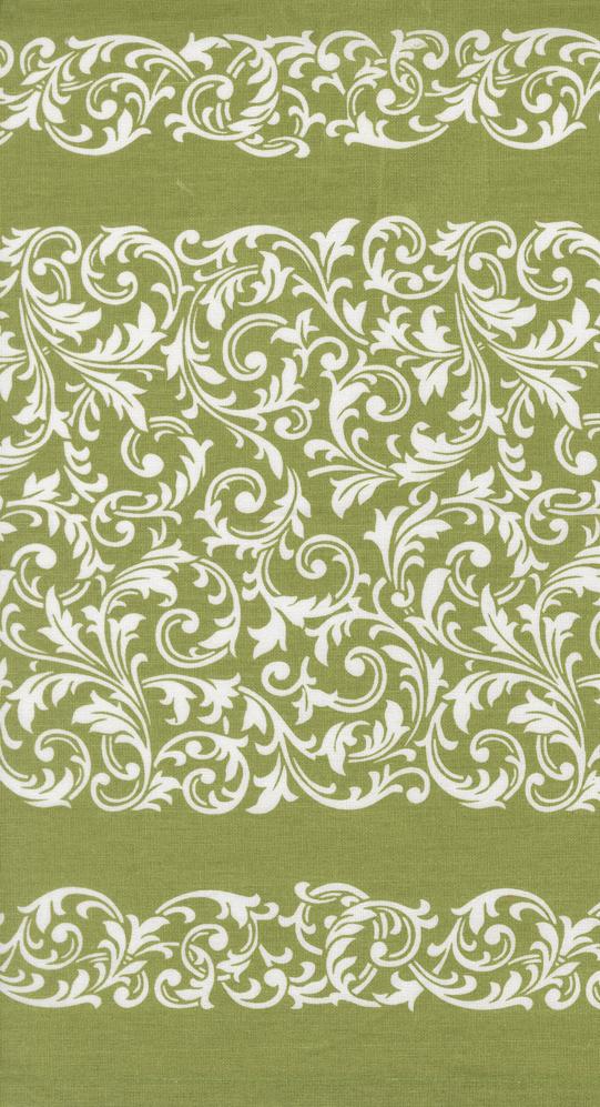 16" Rosie Toweling Scrolls Green - Quilt Fabric
