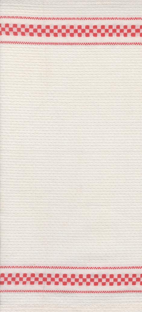 16" Rosie Toweling Waffle Check Cream Red - Quilt Fabric