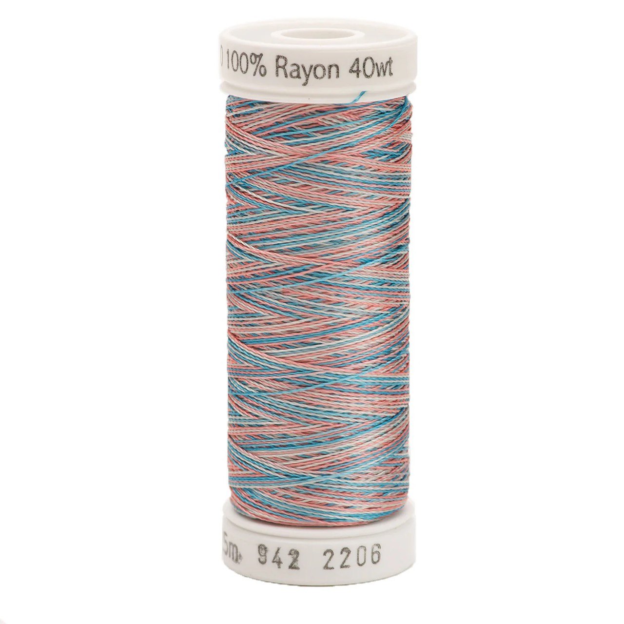 Rayon 40 wt Thread 250yds Turquoise/Coral/Purple 2206