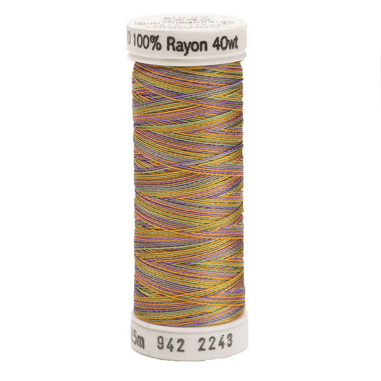 Rayon 40 wt Thread 250yds Medium Green/Purple/Gold 2243
