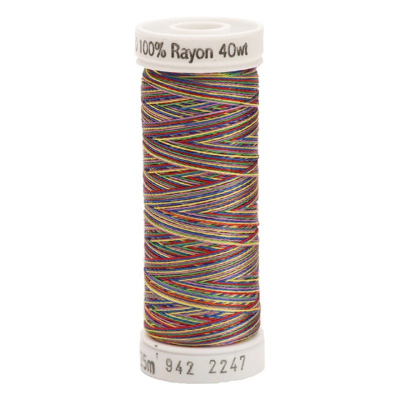 Rayon 40 wt Thread 250yds Blue/Lav./Red/Yellow/Green 2247