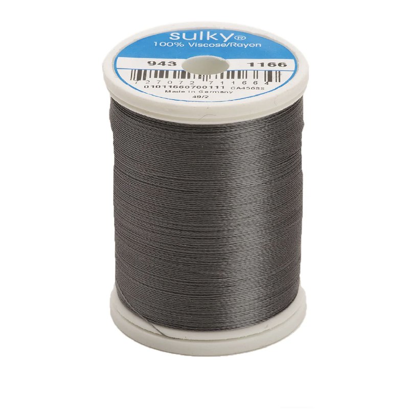 Rayon 40 wt Thread 850yds Medium Steel Gray 1166