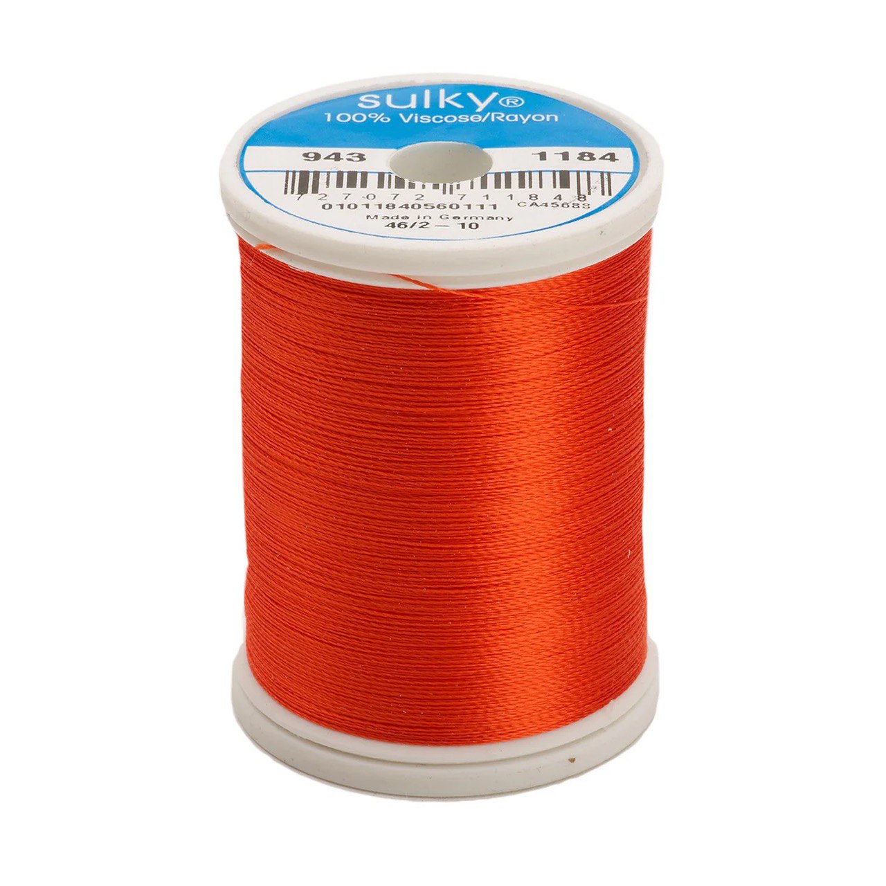 Rayon 40 wt Thread 850yds Orange Red 1184