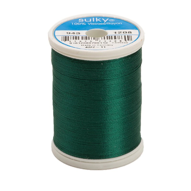 Rayon 40 wt Thread 850yds Mallard Green 1208