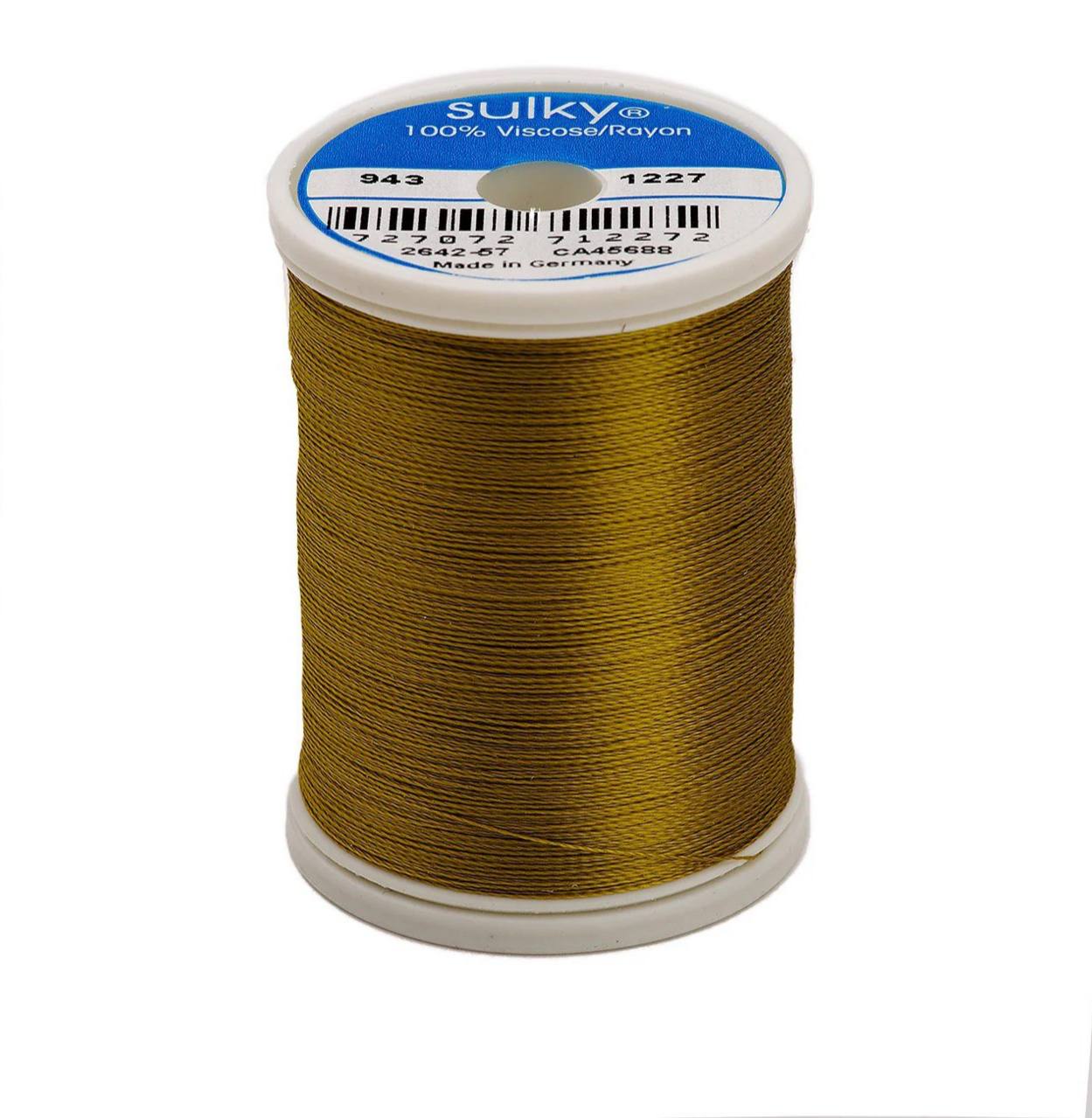 Rayon 40 wt Thread 850yds Gold Green 1227