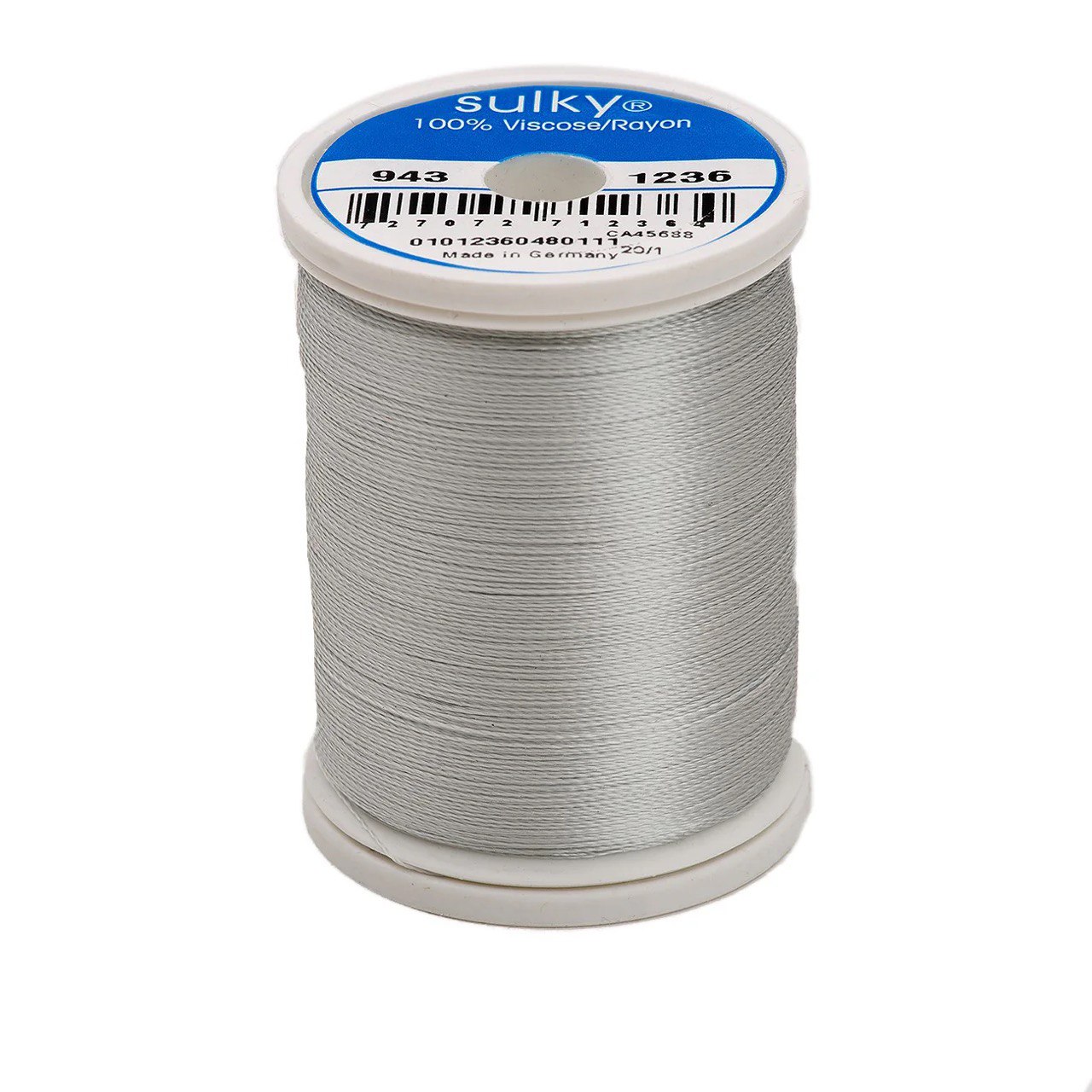 Rayon 40 wt Thread 850yds Light Silver 1236