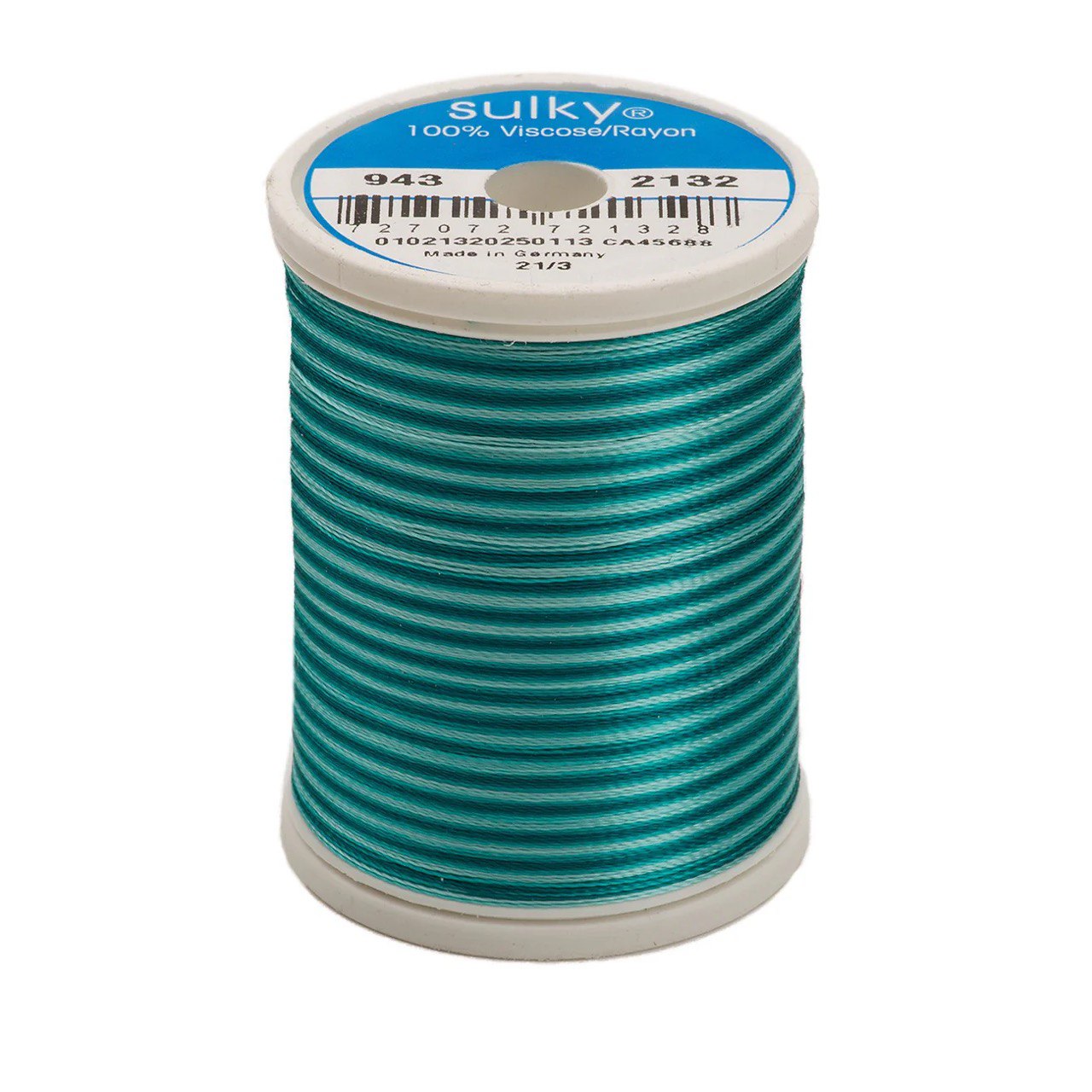 Rayon 40 wt Thread 850yds Aqua Teals 2132