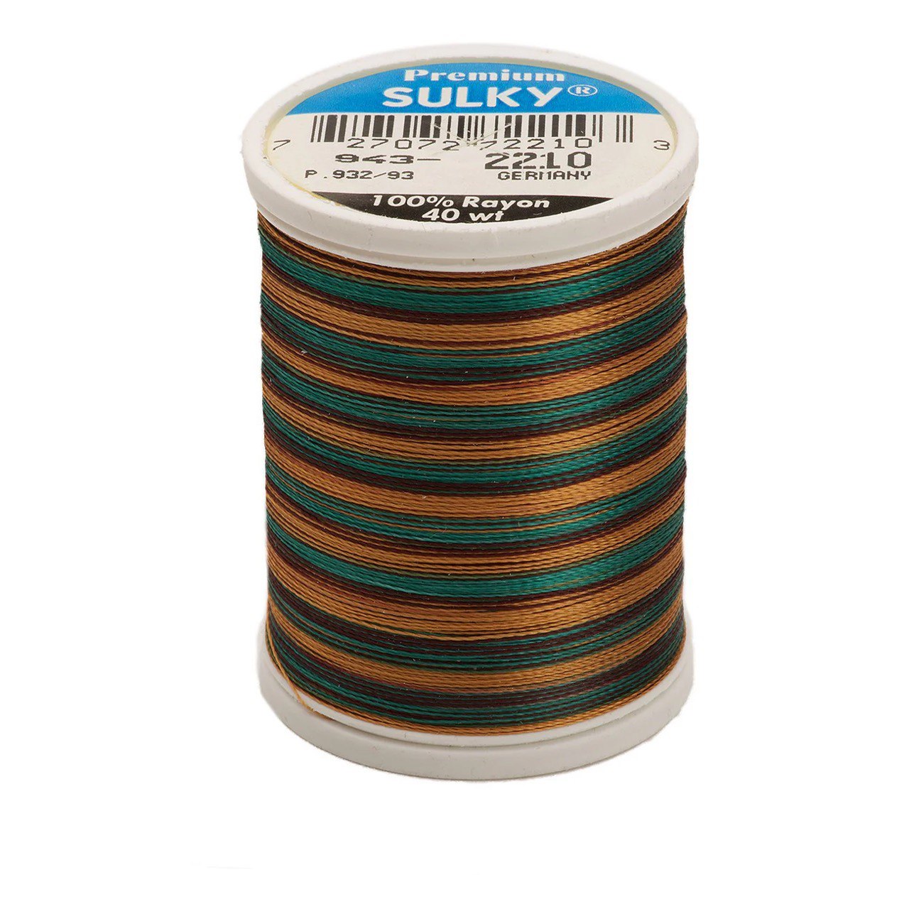 Rayon 40 wt Thread 850yds DkGr/Bur/LBr 2210