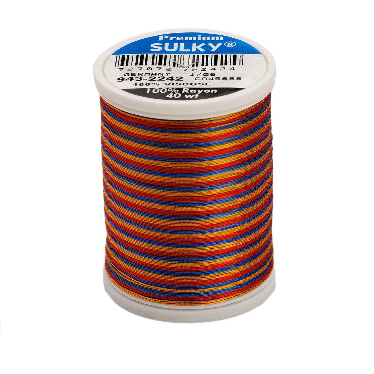 Rayon 40 wt Thread 850yds Red/Gold/Blue 2242