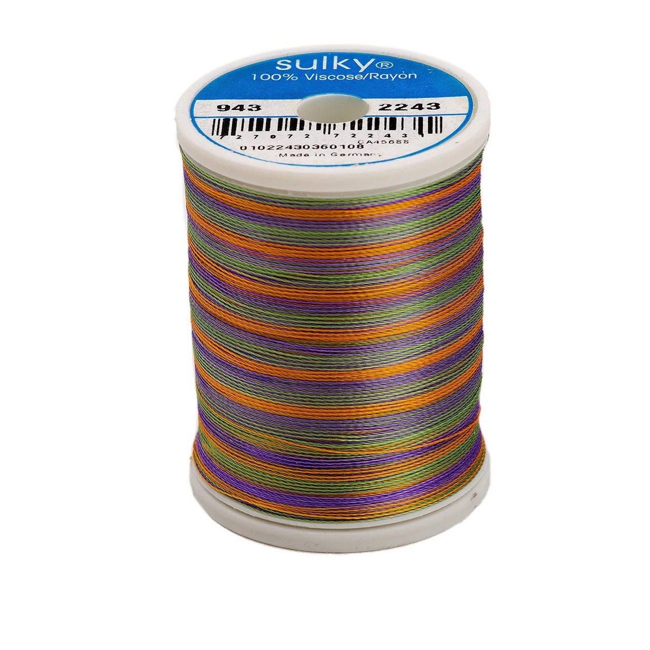 Rayon 40 wt Thread 850yds Medium Green/Purple/Gold 2243