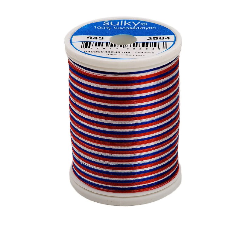 Rayon 40wt Thread 850yds Red/White/Blue 2504