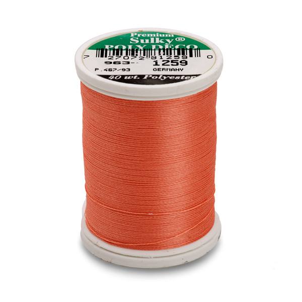Poly Deco Thread 40 900yds Salmon Peach Pink 1259