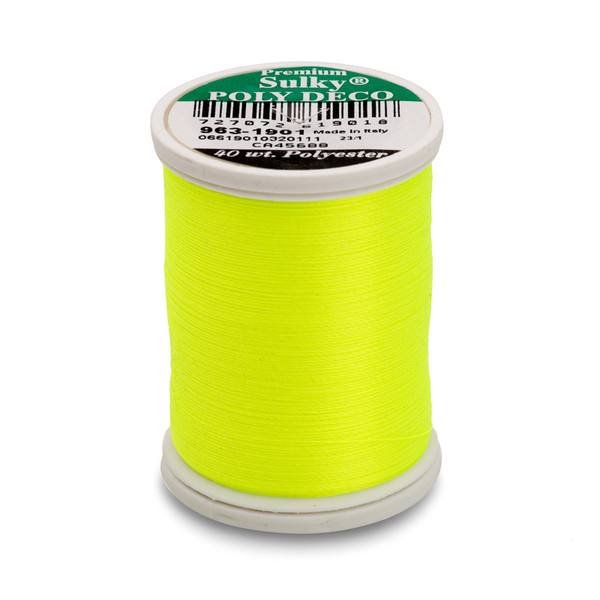 Poly Deco Thread 40 900yds Neon Yellow 1901