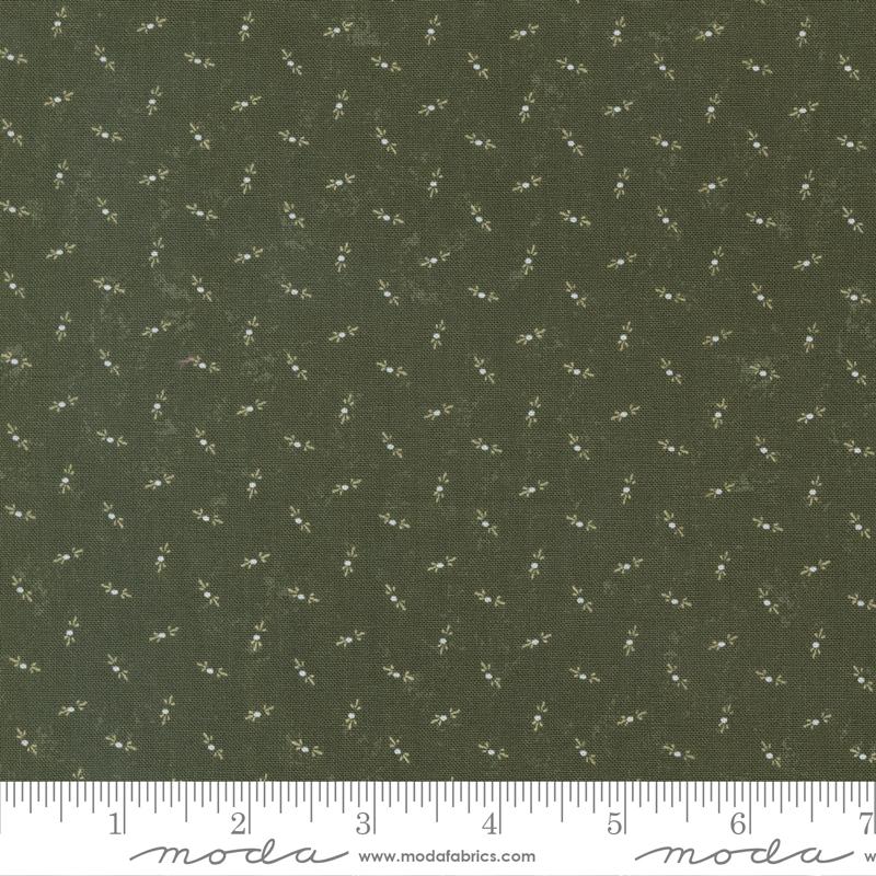 Fluttering Leaves Evergreen - Dots Blenders Dot - Fabric