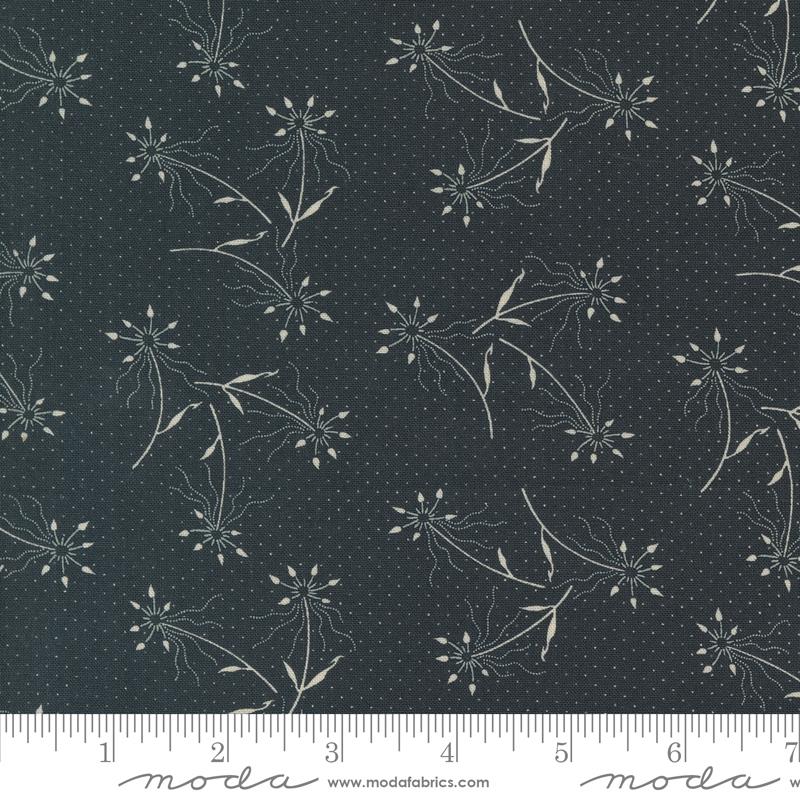 Blackbirds Nest Dandelions - Black - Quilt Fabric