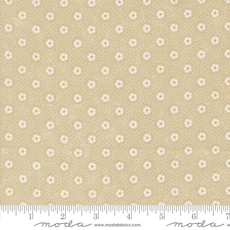 Blackbirds Nest Daisies - Tan Tonal - Quilt Fabric