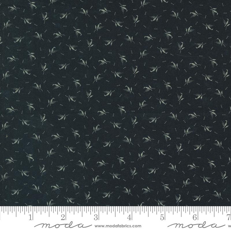 Blackbirds Nest Feathers - Black - Quilt Fabric