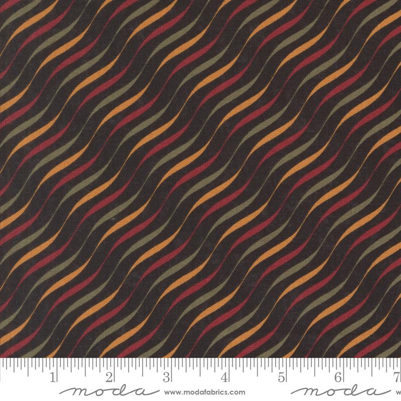 A Vintage Christmas Candy Stripe - Black - Quilt Fabric