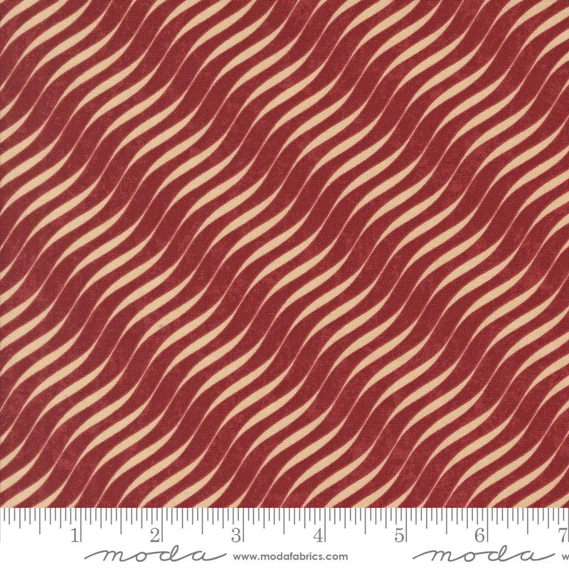 A Vintage Christmas Candy Stripe - Red - Quilt Fabric