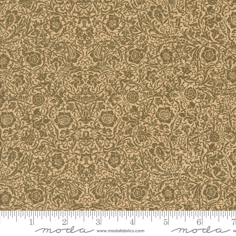 A Vintage Christmas Damask - Green - Quilt Fabric