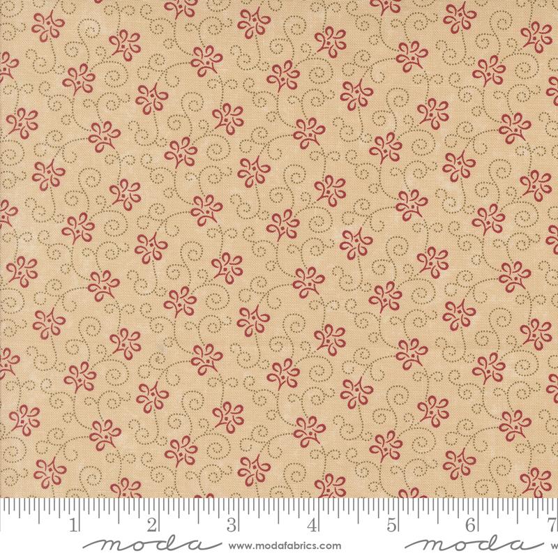 A Vintage Christmas Ribbon - Tan - Quilt Fabric