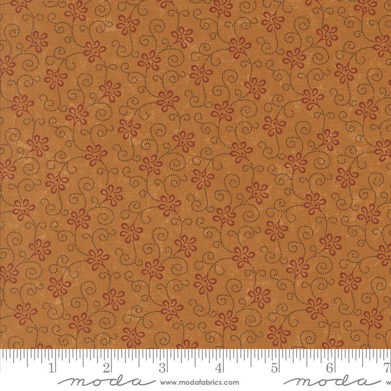 A Vintage Christmas Ribbon - Gold - Quilt Fabric