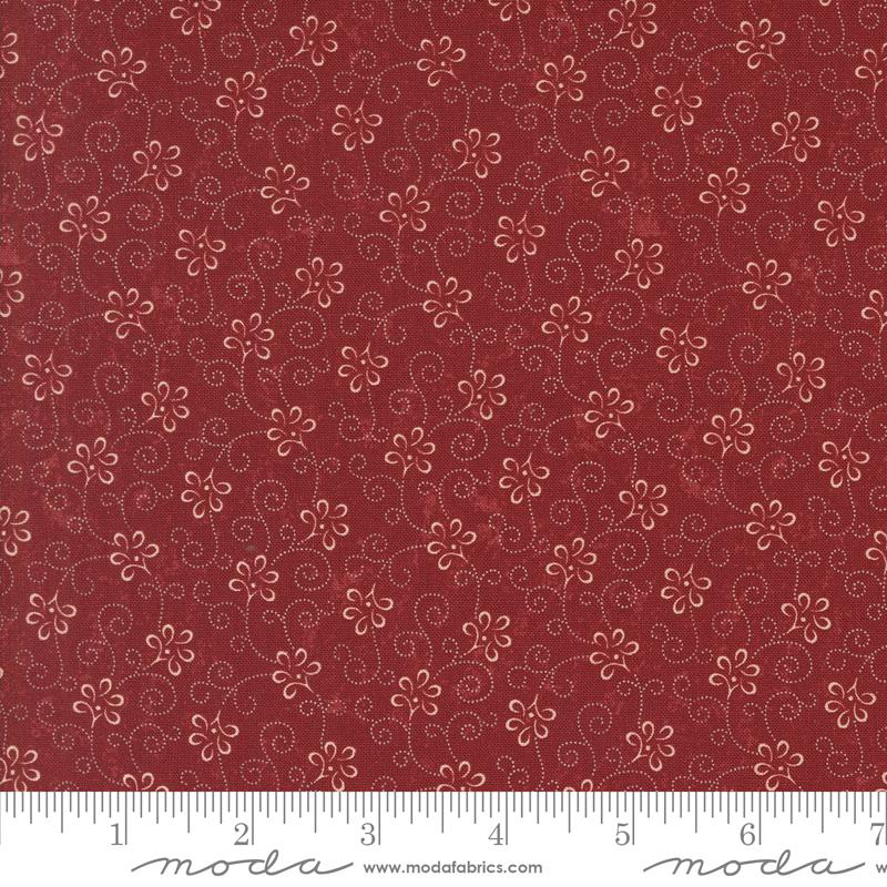 A Vintage Christmas Ribbon - Red - Quilt Fabric