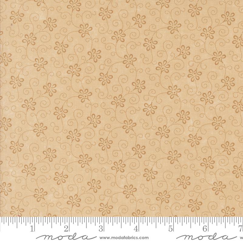 A Vintage Christmas Ribbon - Tonal Tan - Quilt Fabric