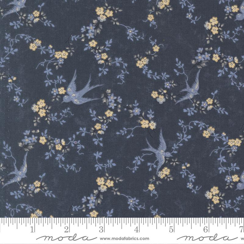Bluebirds Nest Birds Blue - Quilt Fabric